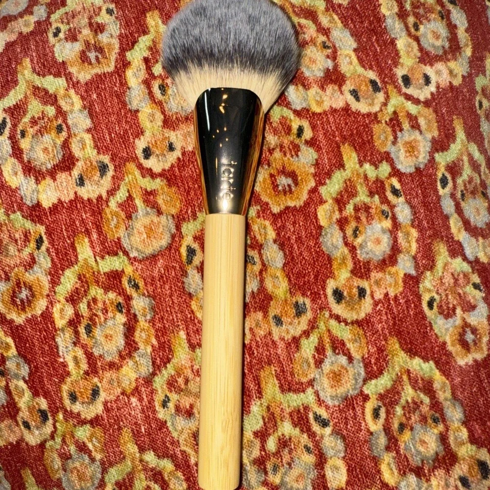 Tarte Full Fan Powder‎ Brush Tan Wooden Handle NEW 7